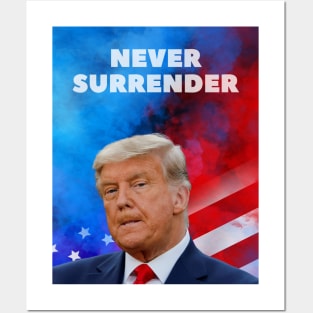 donald trump Mugshot 2024 never surrender. Posters and Art